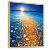 Little Hearts On Tropical Full Moon Beach - Owl Wall Art Prints