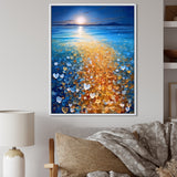 Little Hearts On Tropical Full Moon Beach - Owl Wall Art Prints