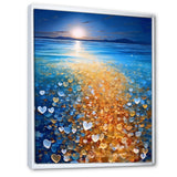 Little Hearts On Tropical Full Moon Beach - Owl Wall Art Prints