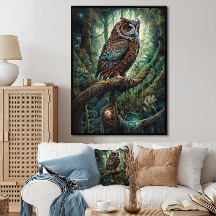 Portrait Of Wise Owl In The Forest - Brown Owl Wall Art