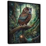 Portrait Of Wise Owl In The Forest - Brown Owl Wall Art