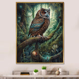 Portrait Of Wise Owl In The Forest - Brown Owl Wall Art