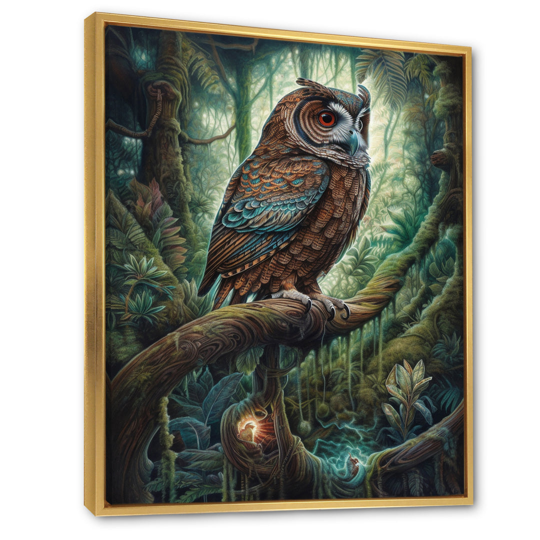 Portrait Of Wise Owl In The Forest - Brown Owl Wall Art