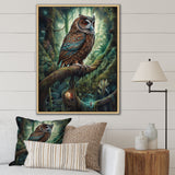 Portrait Of Wise Owl In The Forest - Brown Owl Wall Art