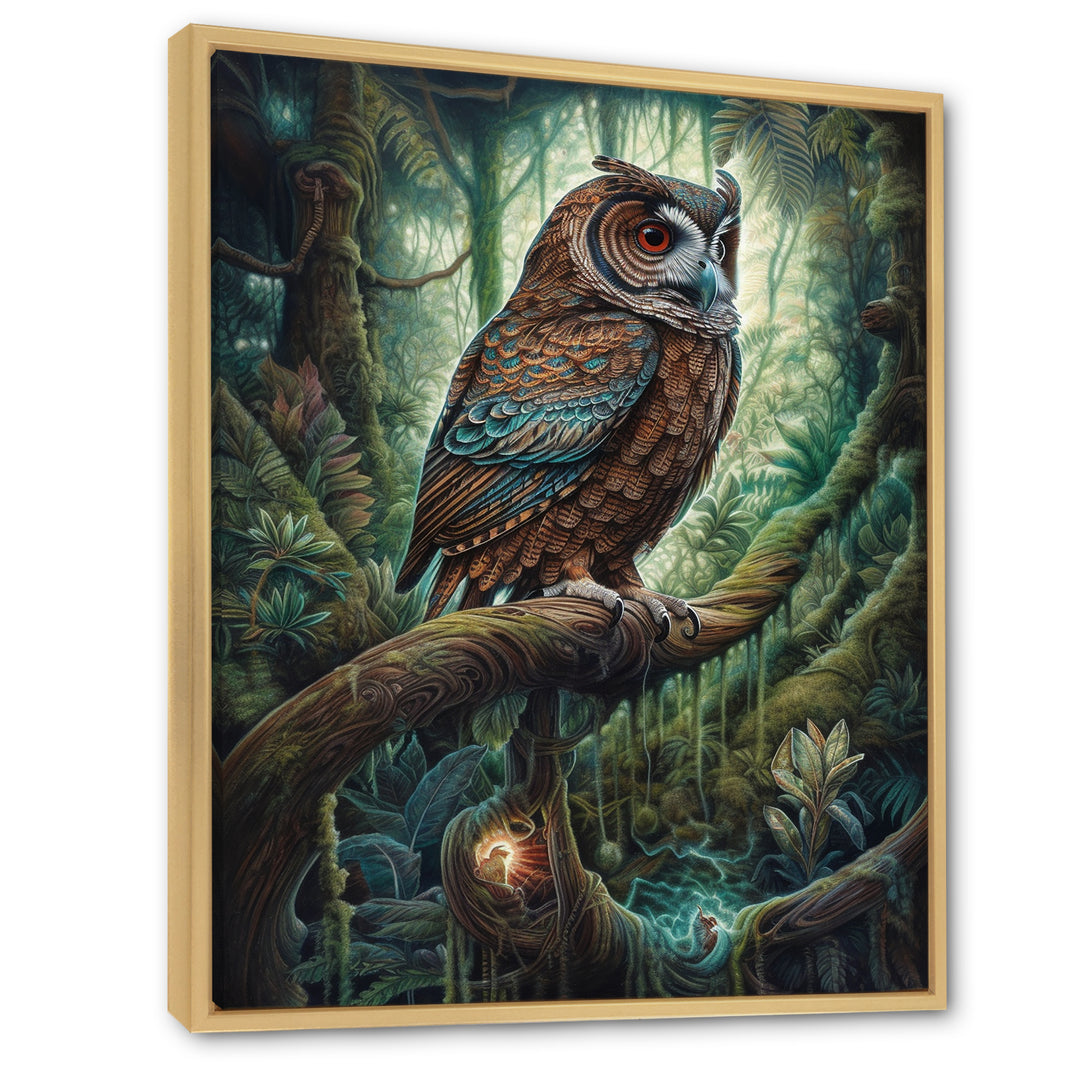 Portrait Of Wise Owl In The Forest - Brown Owl Wall Art