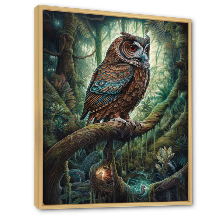 Portrait Of Wise Owl In The Forest - Brown Owl Wall Art