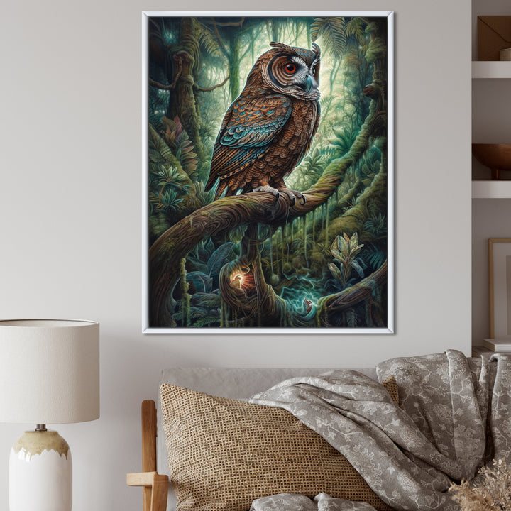 Portrait Of Wise Owl In The Forest - Brown Owl Wall Art