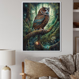 Portrait Of Wise Owl In The Forest - Brown Owl Wall Art