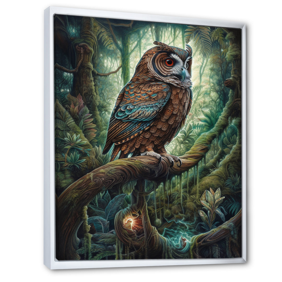 Portrait Of Wise Owl In The Forest - Brown Owl Wall Art