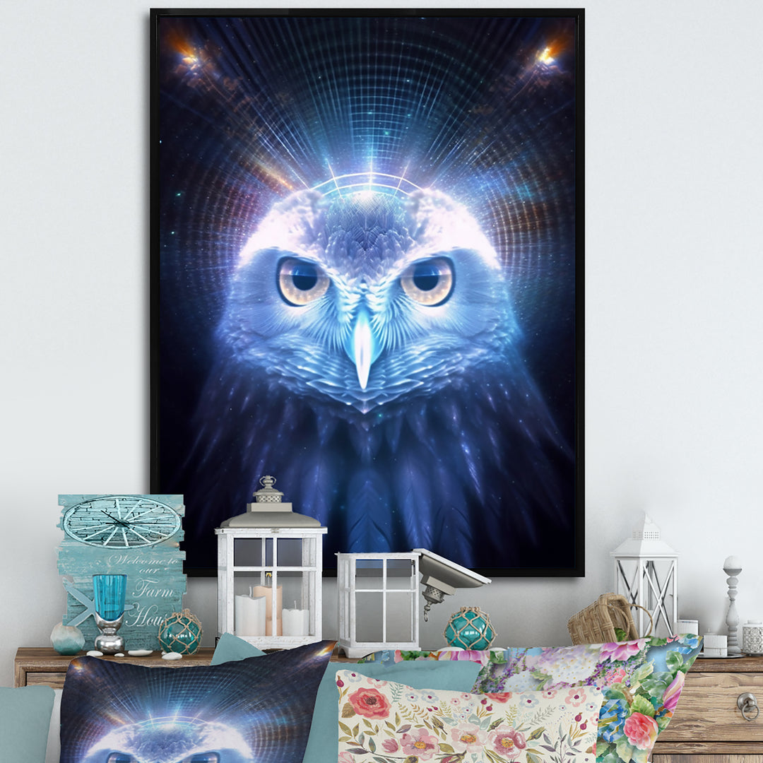 White Owl Majestic Wisdom - Owl Large Canvas Wall Art