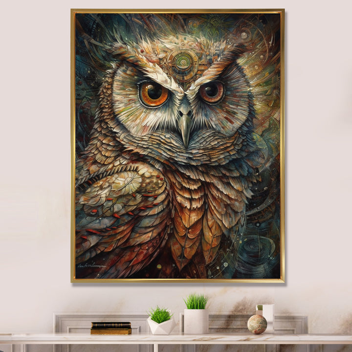 Portrait Of Wise Magical Owl - Owl Home Decor Art