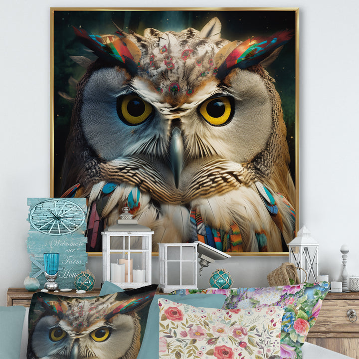 Portrait Of White Owl Wildlife Photography - Owl Bedroom Wall Art