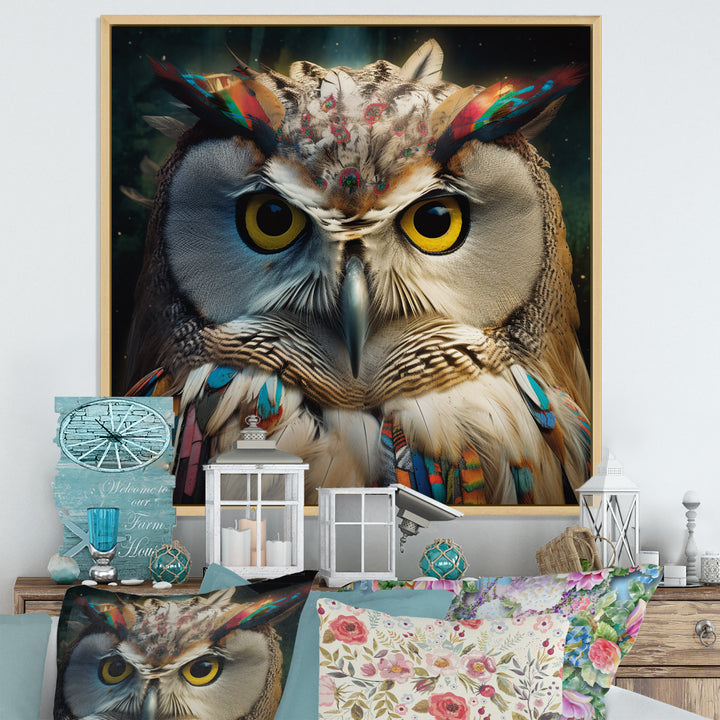Portrait Of White Owl Wildlife Photography - Owl Bedroom Wall Art
