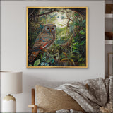 Portrait Of Magical And Wise Owl In The Forest - Owl Canvas Wall Art
