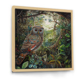 Portrait Of Magical And Wise Owl In The Forest - Owl Canvas Wall Art