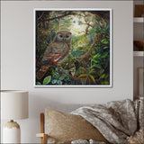 Portrait Of Magical And Wise Owl In The Forest - Owl Canvas Wall Art