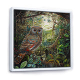 Portrait Of Magical And Wise Owl In The Forest - Owl Canvas Wall Art