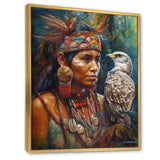 Native Woman With Magical Owl - Owl Wall Decor