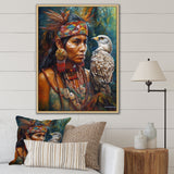 Native Woman With Magical Owl - Owl Wall Decor