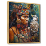 Native Woman With Magical Owl - Owl Wall Decor