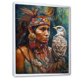 Native Woman With Magical Owl - Owl Wall Decor