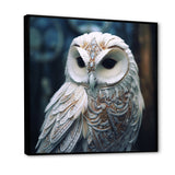 White Owl's Wise Gaze - White Owl Wall Art