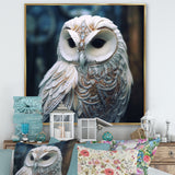 White Owl's Wise Gaze - White Owl Wall Art