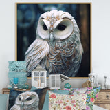 White Owl's Wise Gaze - White Owl Wall Art