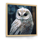 White Owl's Wise Gaze - White Owl Wall Art