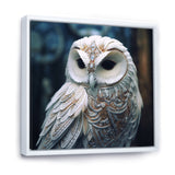 White Owl's Wise Gaze - White Owl Wall Art