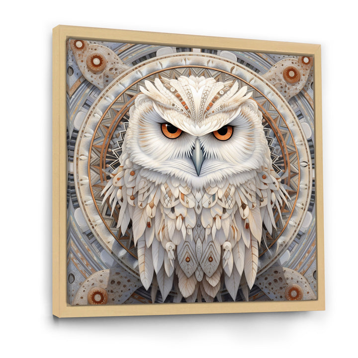 Portrait Of Mythical White Owl - White Owl Wall Art