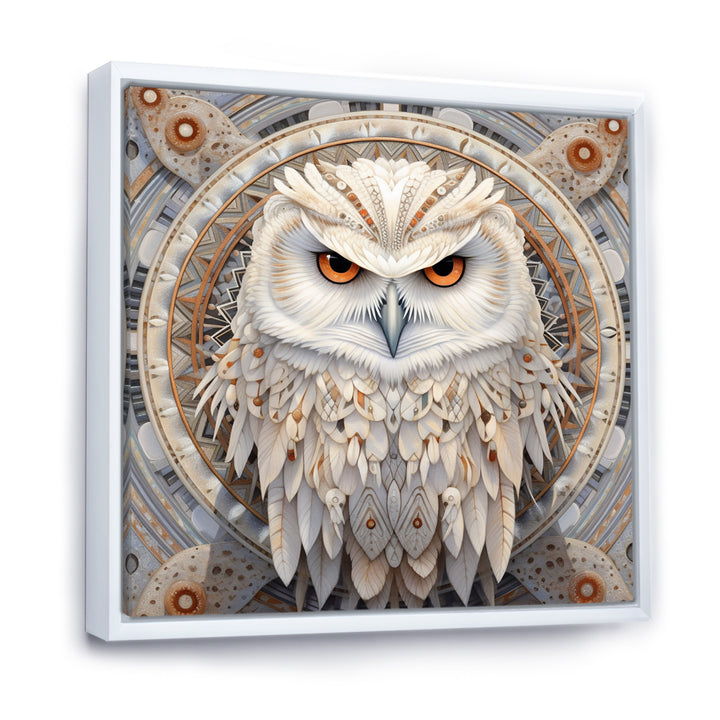 Portrait Of Mythical White Owl - White Owl Wall Art