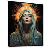 Radiant Portrait Of Holy Mary - Owl Canvas Wall Art