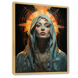 Radiant Portrait Of Holy Mary - Owl Canvas Wall Art