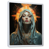 Radiant Portrait Of Holy Mary - Owl Canvas Wall Art