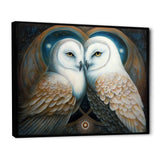 White Owls in love - Owl Wall Decor