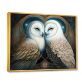 White Owls in love - Owl Wall Decor