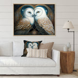 White Owls in love - Owl Wall Decor