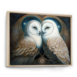 White Owls in love - Owl Wall Decor