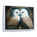 White Owls in love - Owl Wall Decor