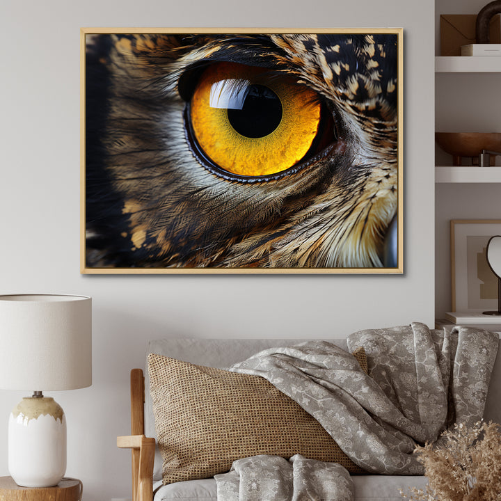 Close-up Of Eye Of Brown Owl Wildlife Photography - Owl Large Canvas Wall Art