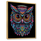 Psychedelic Owl Portrait On Black - Owl Home Decor Art