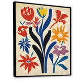 Abstract Retro Flowers In Blue Yellow Black - Owl Bedroom Wall Art