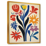 Abstract Retro Flowers In Blue Yellow Black - Owl Bedroom Wall Art