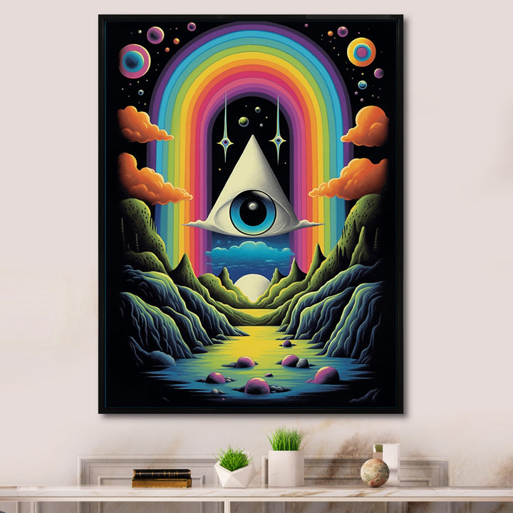 Eye Of Consciousness Surrealistic Landscape - Owl Canvas Wall Art