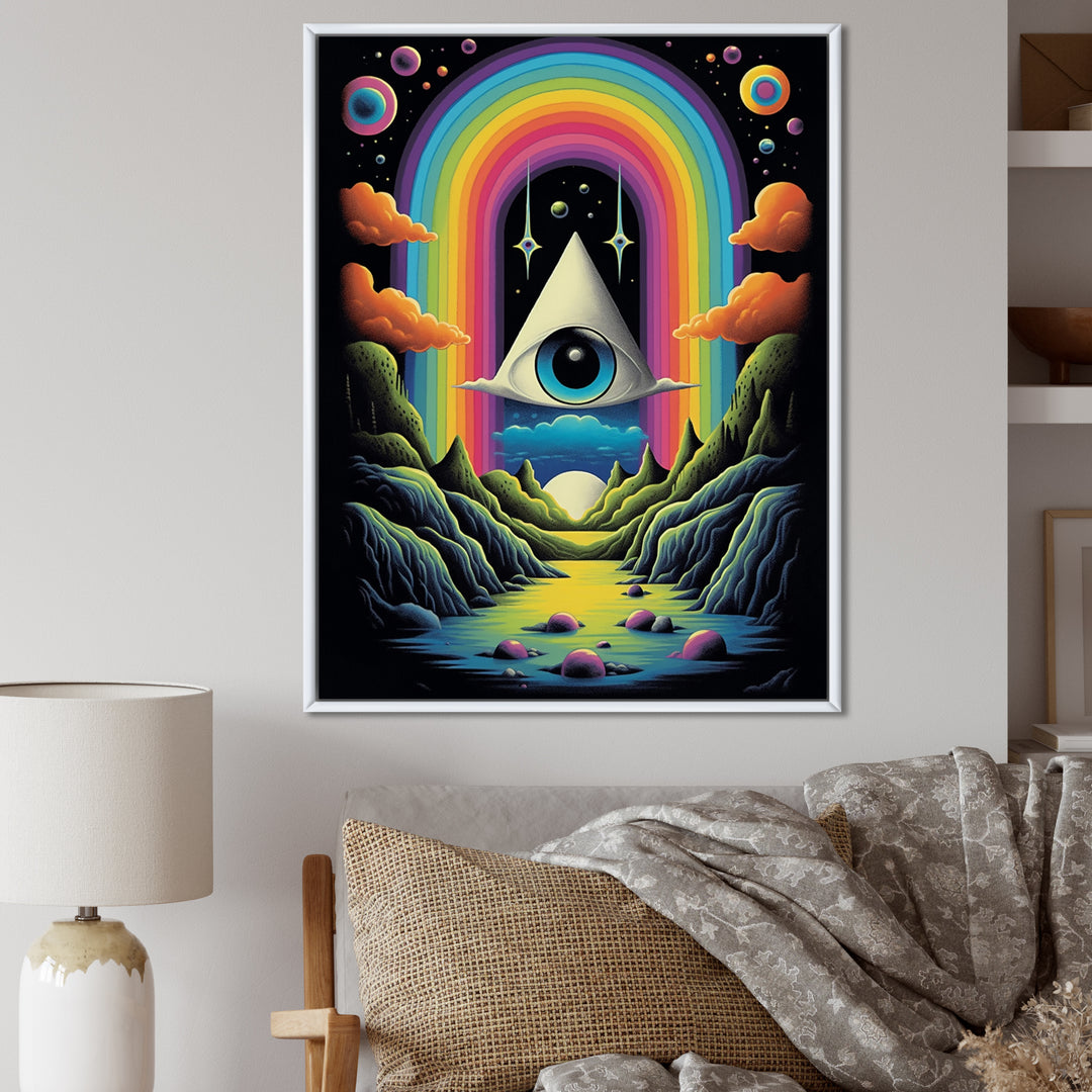 Eye Of Consciousness Surrealistic Landscape - Owl Canvas Wall Art