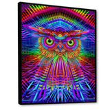 Psychedelic Rainbow Owl Portrait - Owl Wall Decor