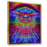 Psychedelic Rainbow Owl Portrait - Owl Wall Decor
