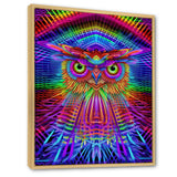 Psychedelic Rainbow Owl Portrait - Owl Wall Decor
