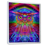 Psychedelic Rainbow Owl Portrait - Owl Wall Decor